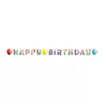 Happy Birthday Girlande mit Ballonoptik, 174 x 13 cm