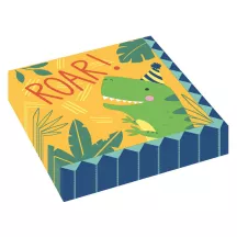 Serviettes dino 33 x 33 cm, 16 pièces