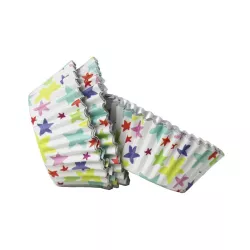 Pirottino per cupcake Stelle Colorate, 30 pezzi