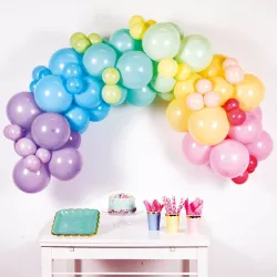 Balloon bouquet rainbow pastel, 78 pieces