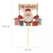 1 Topper "Merry Christmas" Santa Claus