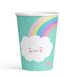 Rainbow & clouds drinking cup, 8 pieces