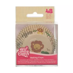 Cupcake-Backförmchen Safari Tiere, 48 Stück