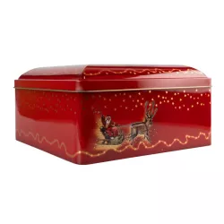 Cookie tin Santa is coming, 200 x 200 x 110 mm