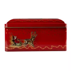 Cookie tin Santa is coming, 200 x 200 x 110 mm