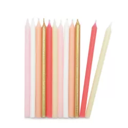 Candele lunghe - rosa, oro e bianco