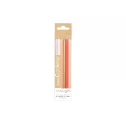 12 Long candles - pink, gold and white