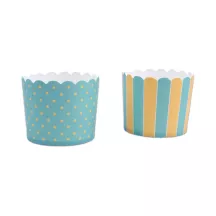 Cupcake molds yellow and blue, 12 pieces