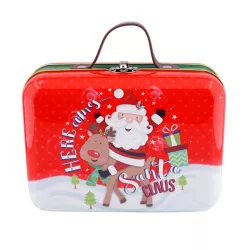 Guetzlidose Koffer Here comes Santa Claus, 190 x 140 x 80 mm