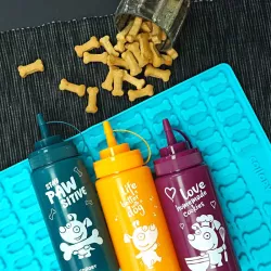 Dropper bottle for dog cookies, orange