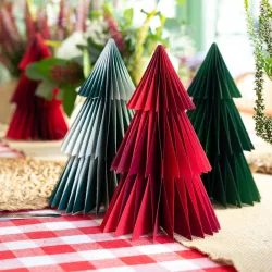 Decorative paper fir trees, 4 pieces