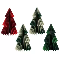 Dekorative Papiertannenbäume, 4 Stück
