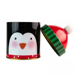 Boîte à biscuits pingouin Ø 90 x 125 mm - avec bonnet
