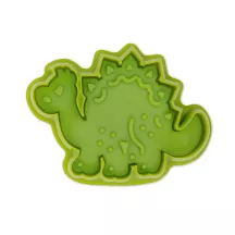 Dinosaur cookie cutter with embossing and ejector