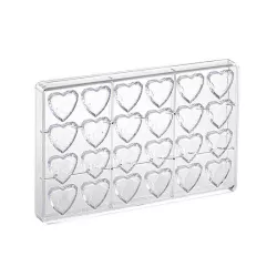 Moule à pralines Cœur-Diamant pour 24 pralines
