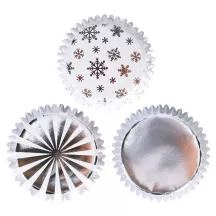 Cupcake molds Christmas mix gold and silver, 100 pieces