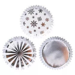 Moules à cupcakes Mélange de Noël or et argent, 100 pièces