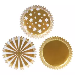 Cupcake Förmchen Weihnachts-Mix Gold und Silber, 100 Stück