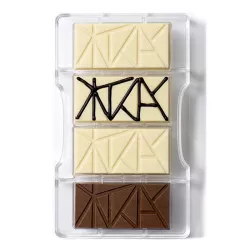 Stampo per tavolette di cioccolato in Policarbonato, fantasia (4 pezzi)