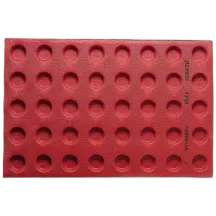 Silicone baking mat perforated round 40 curves Ø 4.8 cm