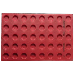 Silicone baking mat perforated round 40 curves Ø 4.8 cm
