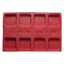 Silikon-Backmatte perforiert quadratisch 12 cm, 8 Vertiefungen