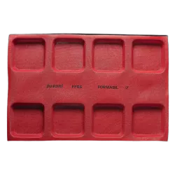 Silikon-Backmatte perforiert quadratisch 12 cm, 8 Vertiefungen
