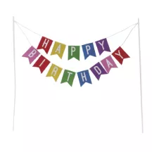 Cake topper "Happy Birthday" multicolore