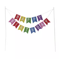 Cake topper "Happy Birthday" multicolore