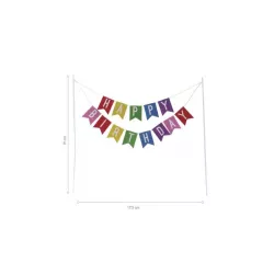 Cake topper "Happy Birthday" multicolore