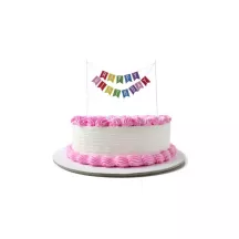 Cake topper "Happy Birthday" multicolore