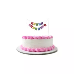 Cake topper "Happy Birthday" multicolore