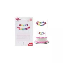 Cake topper "Happy Birthday" multicolore