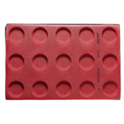 Perforated silicone mat round Ø 6.5 cm, 24 shapes