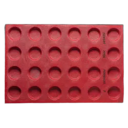 Perforated silicone mat round Ø 8 cm, 15 shapes