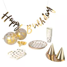 Partyset Party in a Box Gold, für 16 Personen
