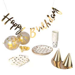Set per feste Party in a Box Gold, per 16 persone