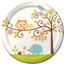 Paper plate tree party Ø 22.2 cm, 8 pieces for forest party