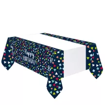 Nappe en papier Happy Birthday Party, 120 x 180 cm