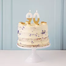 Bougie numéro 9 avec blanc et or