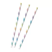 12 Bunte Pappstrohhalme