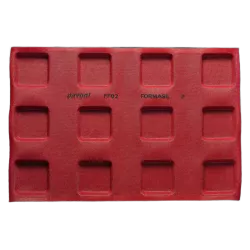 Silicone baking mat perforated square 8.5 cm, 12 pieces