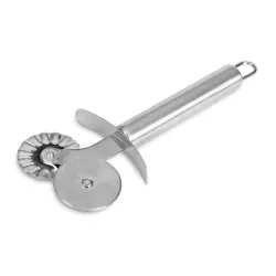 Dough wheel with smooth and corrugated wheel