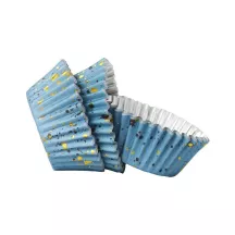 Cupcake molds blue and gold, 30 pieces