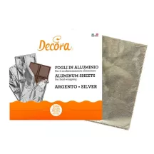 Aluminum foil for chocolate bars silver 150 pieces