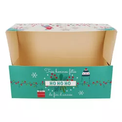 Christmas log box polar "Joyeuses fêtes" - Choice of sizes