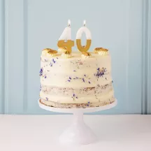 Number candle 4 with white and gold