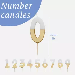 Number candle 7 with white and gold
