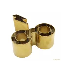 Cookie cutter set glasses & lightning bolt, small (gold-colored, stainless steel)