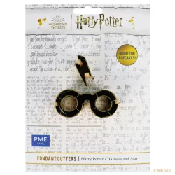 Set d'emporte-pièces Lunettes & Eclair, petit (doré, acier inoxydable)
